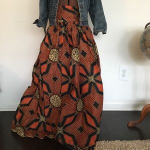 African inspired print, long skirt